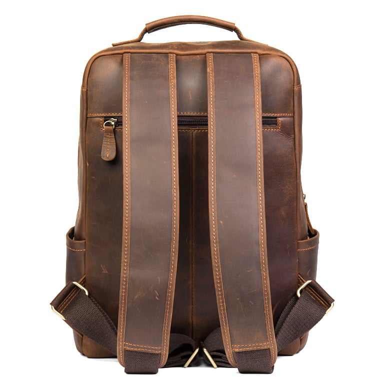 Handmade Crazy Horse Leather Backpack Laptop Backpack Travel Backpack  MSG7635